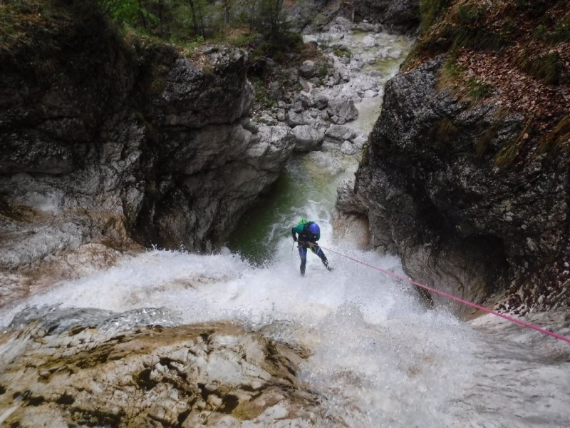 Extreme canyoning Fratarica in the "Valley of hundreds of waterfalls"