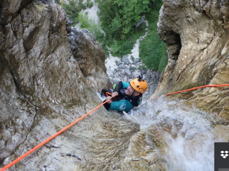 Extreme canyoning Fratarica in the "Valley of hundreds of waterfalls"
