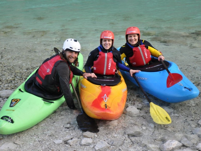 Kayak courses on the crystal clear Soča river
